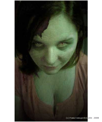 Me Zombie|2009|Photoshop|I love zombies and hope I come back from the dead as such.