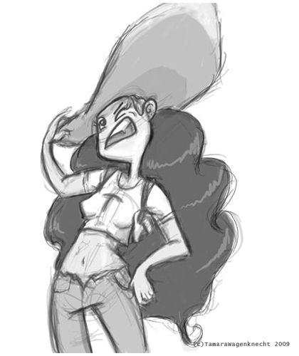 TeiTei as a Cowgirl|2007|Photoshop + Cintiq|She's so sassy!