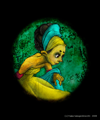 #11|2009|BluePencil and Paper, then cleaned and colored Photoshop + Cintiq|Another sketch I just felt like developing.
